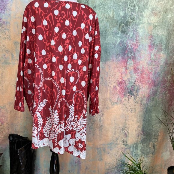 NWOT๐Tunic -- Asymmetrical Short Dress Polka Dots - Picture 7 of 15